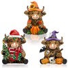 3 Pcs Highland Cow Decor Figurines, Seasonal Holiday Theme