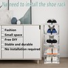 Afromy 5 Tier Plastic Collapsible Shoe Shelf, Vertical Shoe Organizer