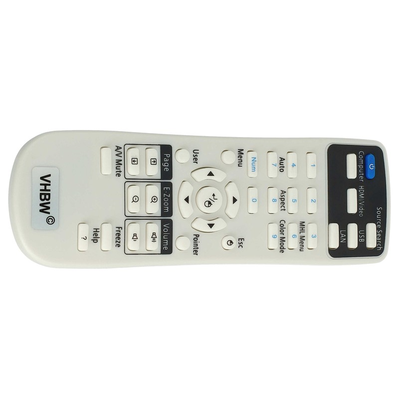 vhbw Remote Control Compatible with Epson H719A, PowerLite S31+, PowerLite