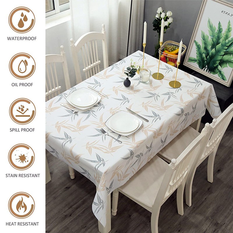 YAAVAAW 137*180cm PVC Table Cloth Party Wipeable Tablecloths Rectangular,Maple Leaf
