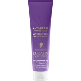 Schwarzkopf Keratin Blonde Anti Brass Purple Mask, 148ml - Hair Dye Treatment Neutralizes Brassiness and Yellow Undertones, Hair Mask Strengthens Hair, Making it 3x Stronger