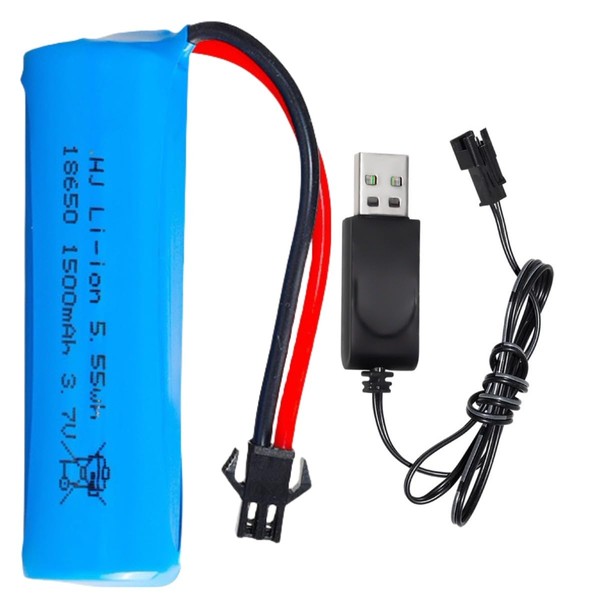 ERYNK 3.7V 18650 RC Car Battery 1500mAh Rechargeable Li-ion Battery