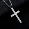 Wolentty Stainless Steel American Flag Cross Necklace Engraved Religious Philippians