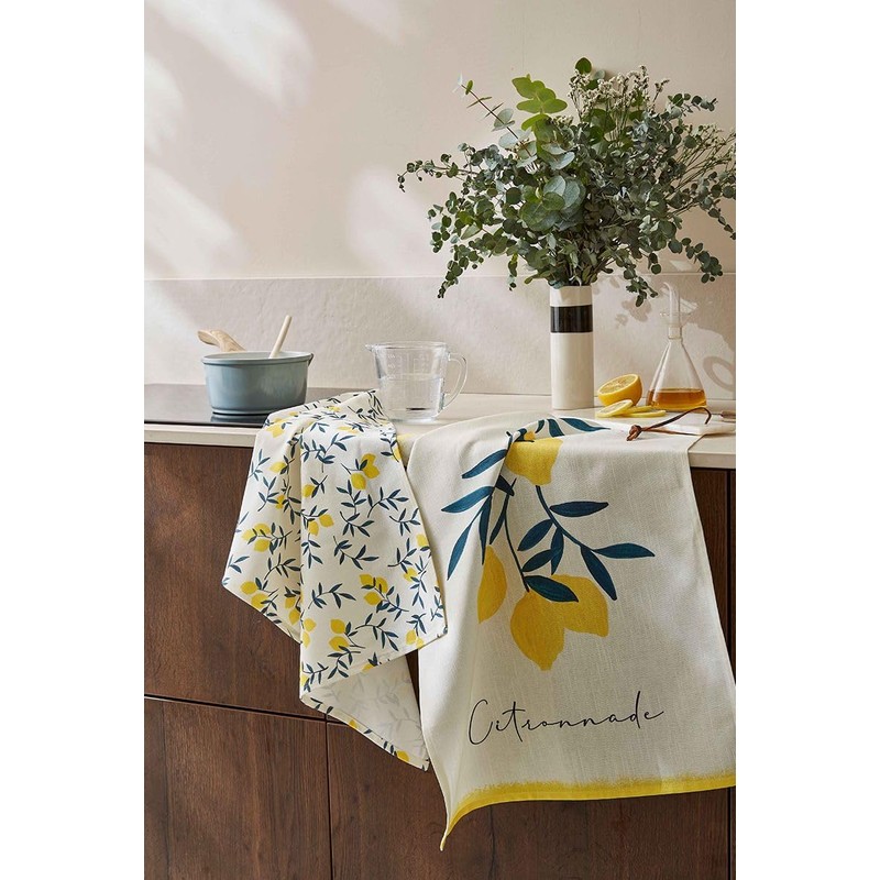 Coucke Tea Towel Printed Mestis Lemon 50 x 75 cm