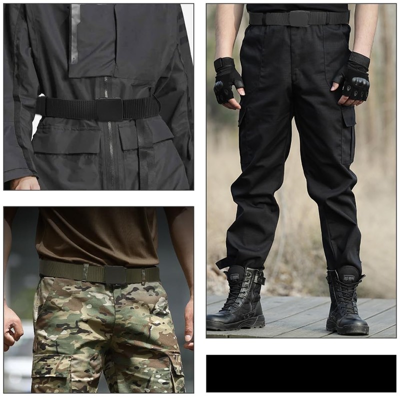 flintronic Work Belts for Men,Belts for Men, Plastic Nylon Canvas