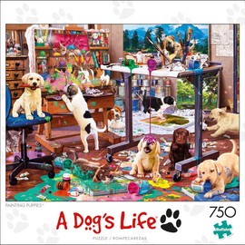 Buffalo Games - Painting Puppies - 750 Piece Jigsaw Puzzle