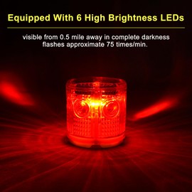 Aolyty Solar Strobe Warning Light IP54 Waterproof LED Flashing Safety Light Bright Warning Lamp Outdoor for Construction Traffic Dock Marine Beacon Road Signs (Red)