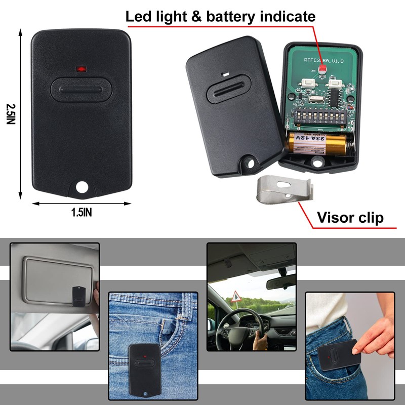 Kingdder 8 Pcs Gate Opener Remote Compatible with Mighty Mule