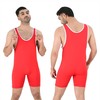2BOLD Wrestling Singlets For Men (Red, Small, Simple)
