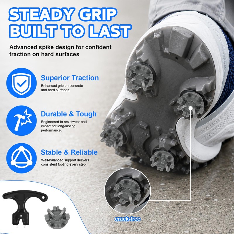 35-Piece Golf Shoe Spikes Kit – Compatible with M6 Threads