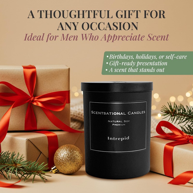 Scentsational Intrepid Man Candle – 11 Oz Hand-Poured Soy Wax