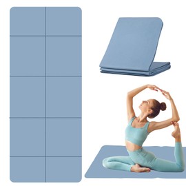 Foldable Yoga Mat, TPE Exercise Pilates Mat, Yoga Mat, Fitness Mat, 183 x 61 cm, 5 mm Thick, Sports Mat for Pilates, Gymnastics, Travel and Sports
