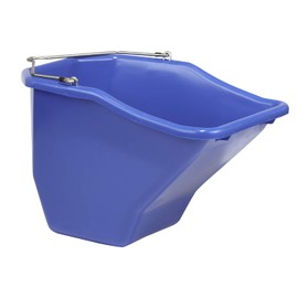 Little Giant® Plastic Better Bucket | Horse Feed Bucket | Ergonomically Designed | Flat Back Bucket | Made in USA | 20 Quarts | Blue