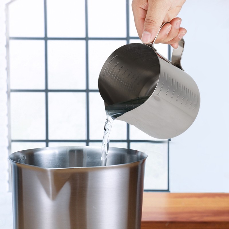 Stainless Steel Measuring Cup Coffee Jug Milk Frothing Pot Espresso