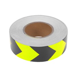 HEROFFIX 1 Pcs Safety Warning Reflective Tape Increased Visibility Reflective Strips 147.64ftx1.97" Yellow,Black PVC