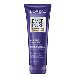 L'Oreal paris EverPure Sulfate-Free Purple Shampoo for Toning Blonde, Bleached, Brown Highlighted, Silver and Gray Hair, With Purple Pigments, 200ml