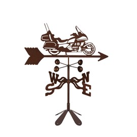 EZ Vane Touring Motorcycle Weathervane — 4-Sided Mount, Wind Cups, Antique Copper Finish, Steel with Durable Triple Powder Coating, Handcrafted in USA