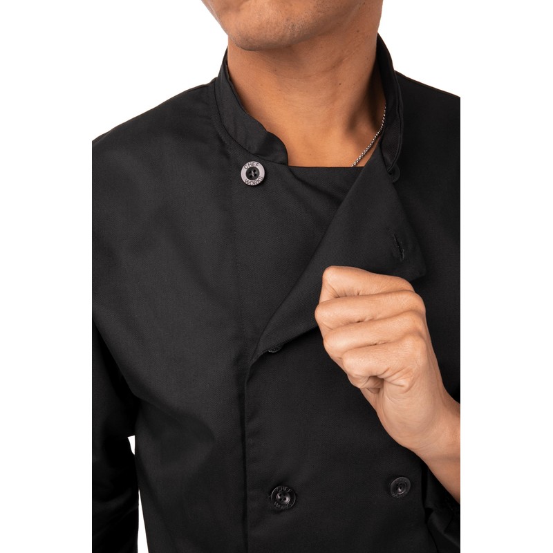 Chef Works Unisex Bastille Chef Coat, Black, XX-Large