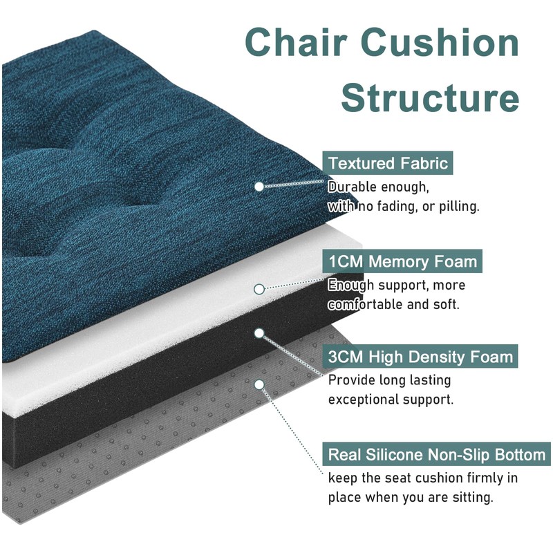 baibu 12 Inches Square Seat Cushion Set of 2, Super