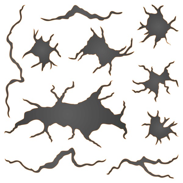 Stencils for Walls: Cracks Stencil, 4.5 x 4.5 inch -