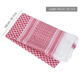 Hztyyier Arab Keffiyeh Turban Adult Men Muslim Male Traditional Costumes Polyester Red Plaid Pray Head Scarf, Red plaid