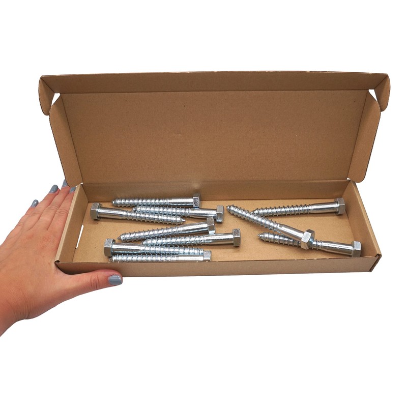 SKIR'CO Pack of 10 DIN 571 Galvanised Steel Hex Head