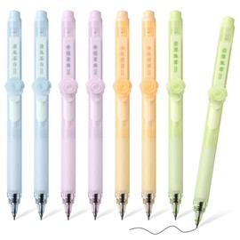 BAYTORY 8 Pcs Retractable Gel Pens, Black Ink Quick Dry, 0.5 mm Fine Point Smooth Writing Aesthetic Pen for School Office Home Supplies (Morandi)