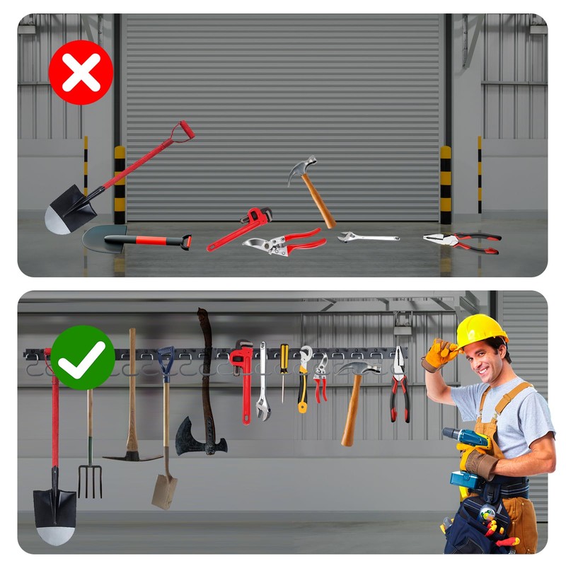 WellMade 64'' Adjustable Garden Tool Organizer, Garage Storage System with