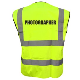 Yellow Hi Vis vest PHOTOGRAPHER Vest Waistcoat Safety Vest X-Large