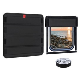 HOMEE RV Window Shade Cover 16"x16", 4 Layer Foldable Blackout Window Cover with Velcro, Waterproof & UV Protection, Fits Most RV Door Windows