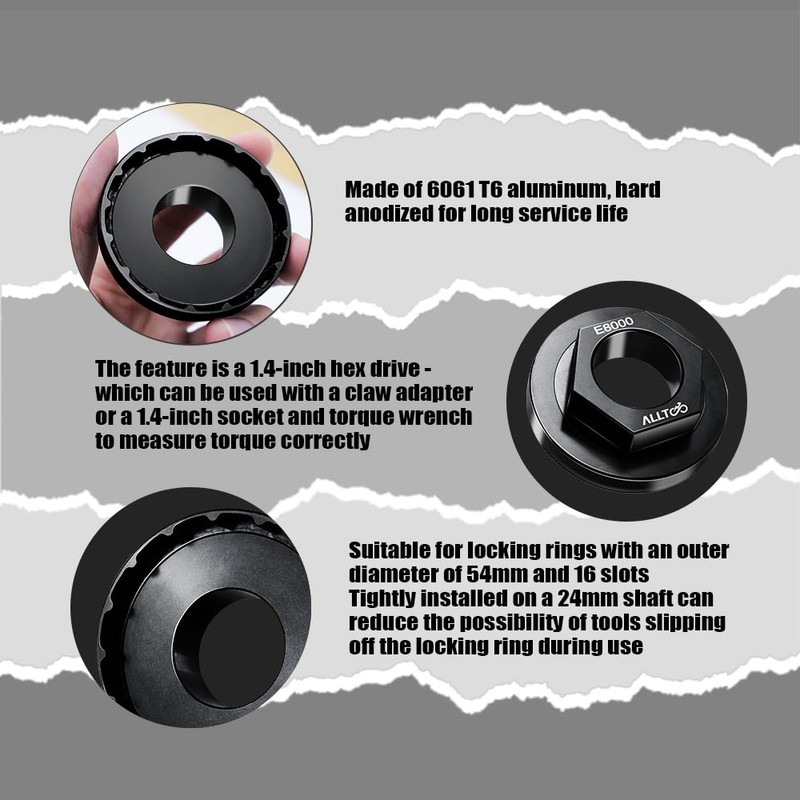 ALLTOO Crankset lockring installation and removal tool for Shimano Steps