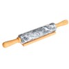 CHEFMADE 18-Inch Marble Rolling Pin with Wooden Handles and Cradle,