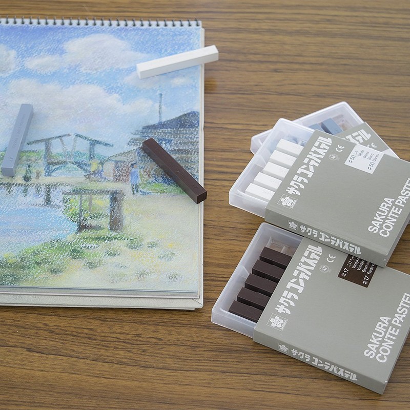 Sakura Crepas Conte Pastel White 6 CT Roses #50 (6)