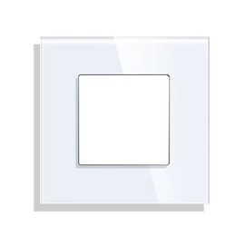 1 Glass Frame for Socket Switch, Schuko Single Socket Wall Socket 86 x 86 mm EU Standard White - Frame 1