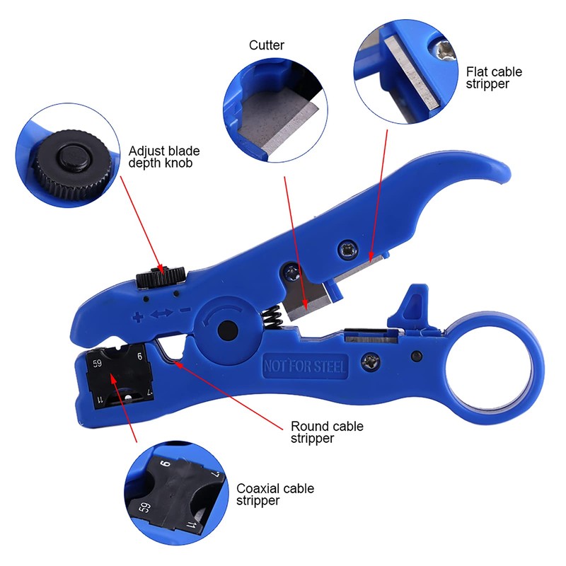 Wire Stripping Tool, UTP STP, Rotary Coaxial Cable Cutter, Stripping