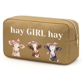 Cow Lover Gifts Western Makeup Bag Cow Themed Gifts Cow Gifts for Women Cosmetic Bag Christmas Birthday Gifts for Mom Cosmetic BagFriends Sisters Bestie Farmer Life Lover Funny Cow Print Stuff
