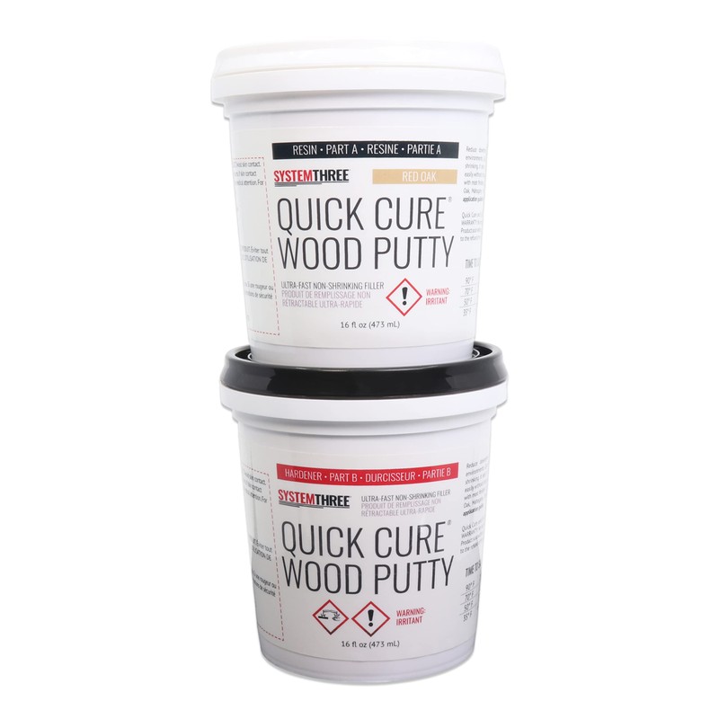 System Three Quick Cure Putty, Red Oak, Quart Kit
