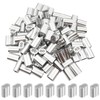 Snokay 100 Pcs Aluminum Crimping Loop Sleeves, Silver Double Ferrule