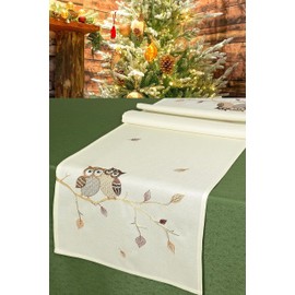 Kamaca Table Runner Owl Couple with Cute Owls – Table Runner 40 x 140 cm