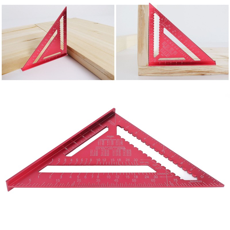 Woodworking Triangle Aluminum Alloy Red Corrosion Resistance Clear Scale Carpentry