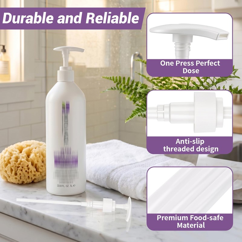 3-Pack Shampoo&Conditioner Liter Pump Compatible with Biolage 33.8oz Bottle