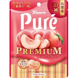 Kanro Pure Gumi Premium White Peaches from Yamanashi, 2.9 oz (54 g) x 10 Packs