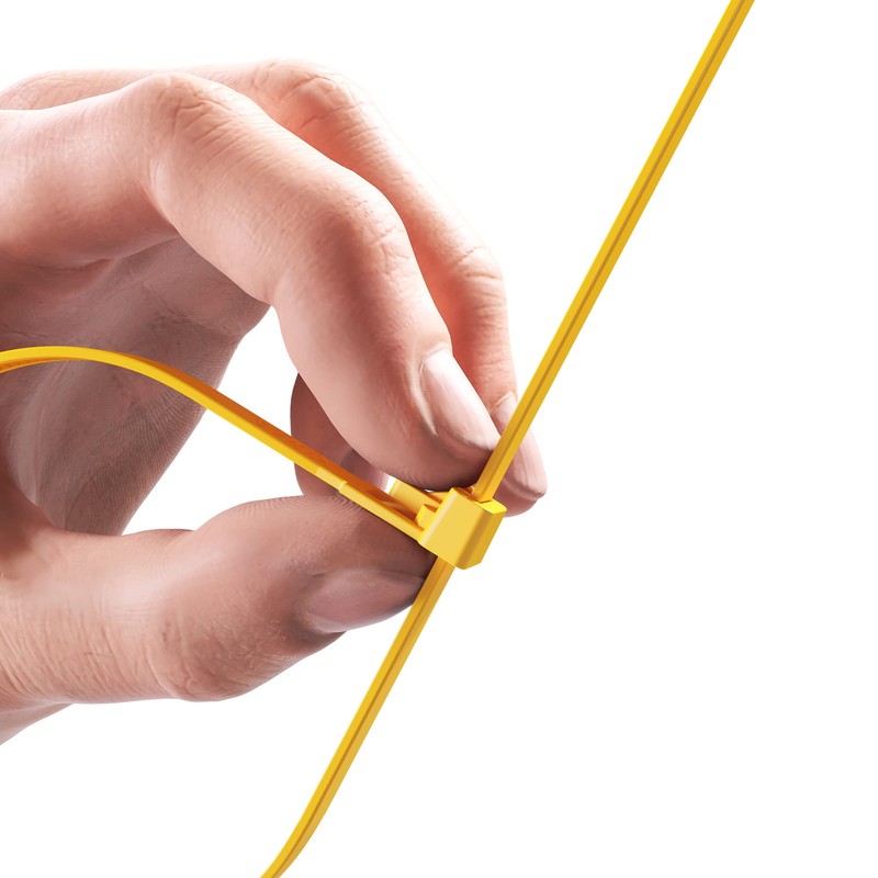 intervisio Cable Ties Resealable, 540 mm x 7.6 mm, Yellow,