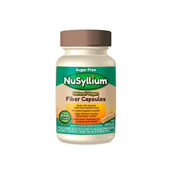 NuSyllium Psyllium Husk Capsules, Organic, USDA Sugar Free, Vegan, 175