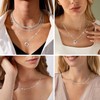 Nelytiya 3Pcs Silver Necklaces For Women Layered Stackable Pendant Necklace