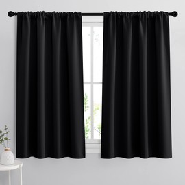 RYB HOME - Cortinas opacas de 54 pulgadas para sala de estar, bolsillo para barra, cortinas de ventana pequeña, cortinas de oscurecimiento de...      