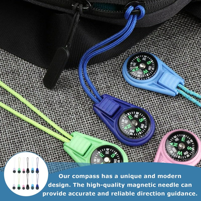 12 Stück Mini Kompass,Anhänger,Taschenkompass Geschenke,Anhänger Compass,Kompass Klein,Schlüsselanhänger,Multi-Farbe Mini Überleben Für