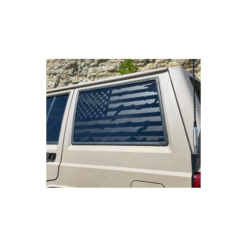 Skull Daddy Graphics PRECUT XJ Window USA Distressed Flag Decals