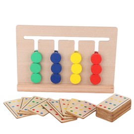 Four Color Game Children Logical Training Toys Wooden Baby Cognitive Educational Game(Round )