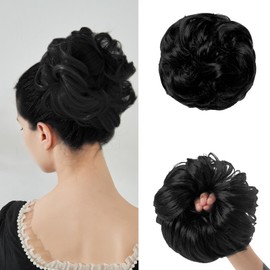 BwelsZJ messy bun hair piece Wavy Curly Hairpieces Updos for Women Girls- Hair bun hair Scrunchies for Women's Hair, Chignon Ponytail Hair Extensions